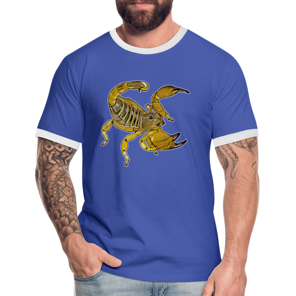 Männer Kontrast-T-Shirt Scorpio maurus palmatus - Blau/Weiß