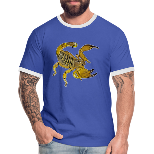 Männer Kontrast-T-Shirt Scorpio maurus palmatus - Blau/Weiß