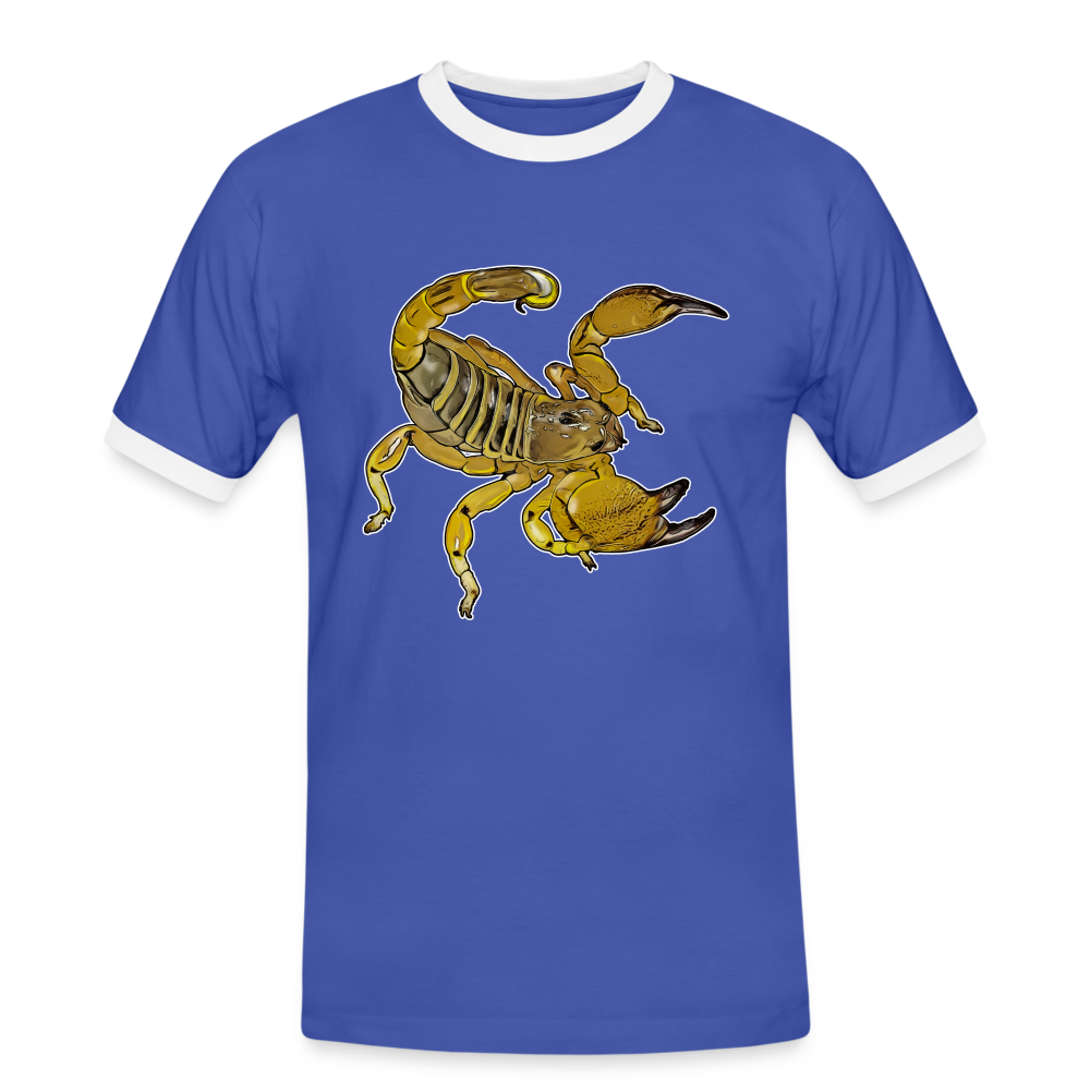 Männer Kontrast-T-Shirt Scorpio maurus palmatus - Blau/Weiß