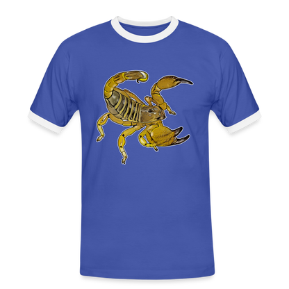 Männer Kontrast-T-Shirt Scorpio maurus palmatus - Blau/Weiß