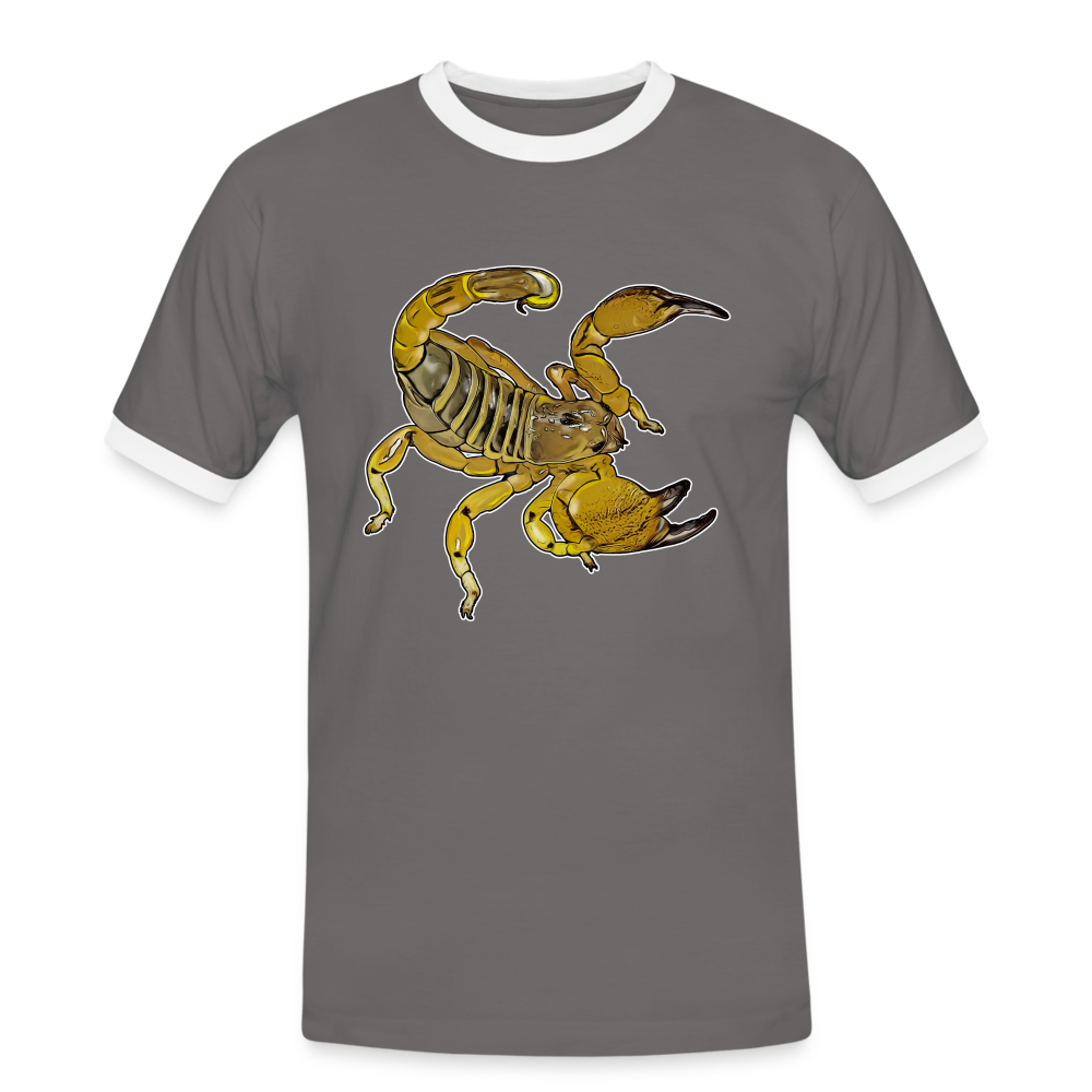 Männer Kontrast-T-Shirt Scorpio maurus palmatus - Dunkelgrau/Weiß