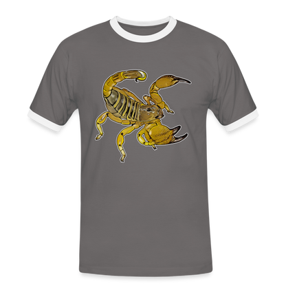 Männer Kontrast-T-Shirt Scorpio maurus palmatus - Dunkelgrau/Weiß