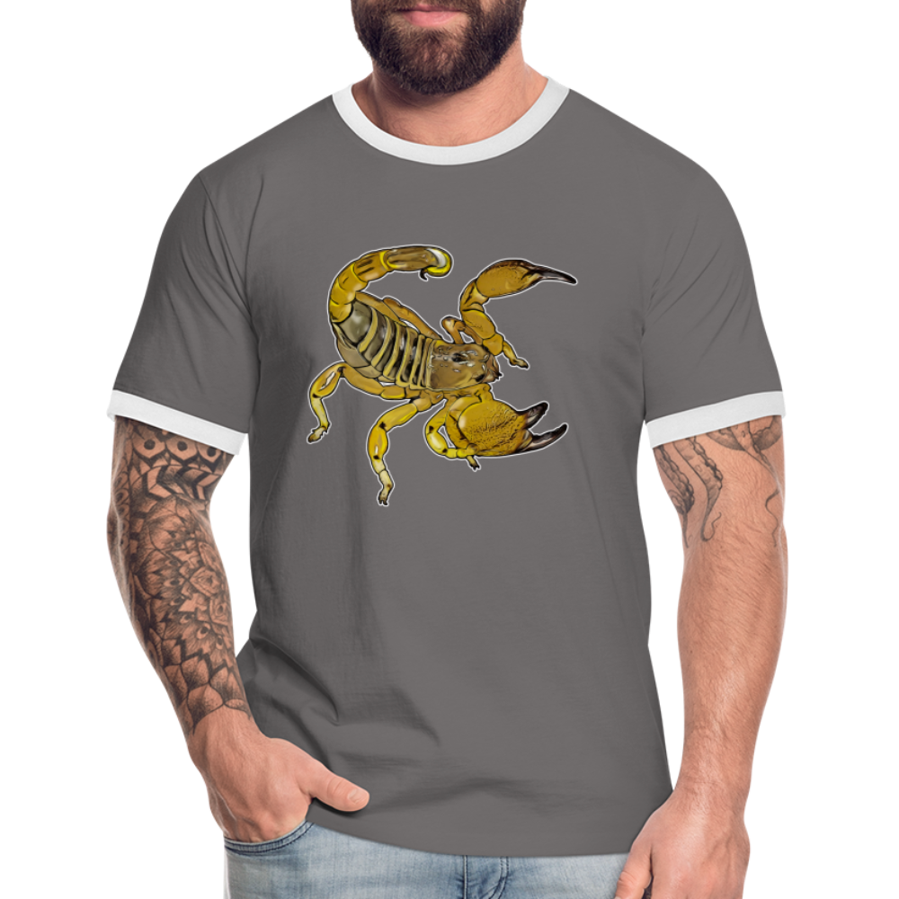 Männer Kontrast-T-Shirt Scorpio maurus palmatus - Dunkelgrau/Weiß