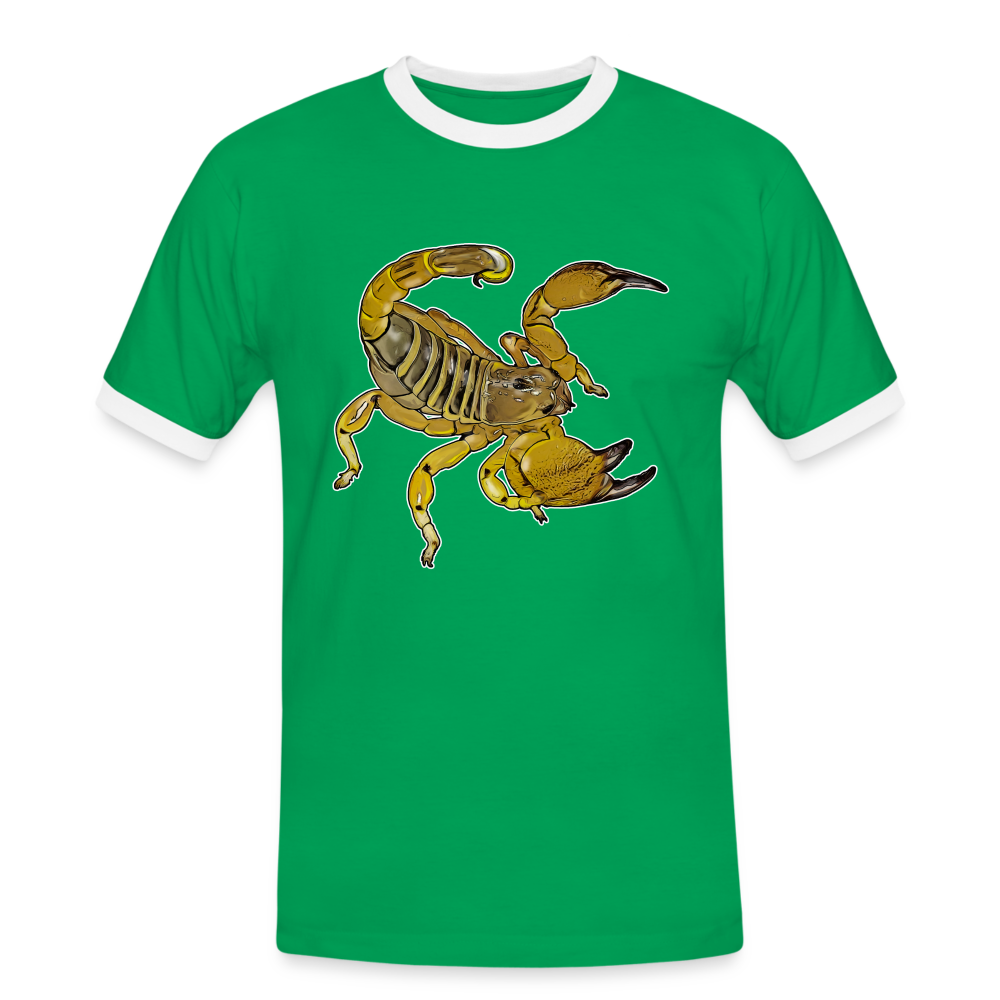 Männer Kontrast-T-Shirt Scorpio maurus palmatus - Kelly Green/Weiß