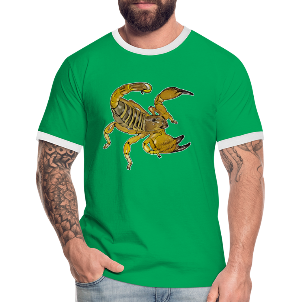 Männer Kontrast-T-Shirt Scorpio maurus palmatus - Kelly Green/Weiß