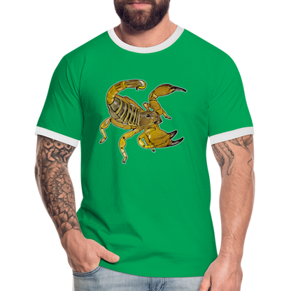 Männer Kontrast-T-Shirt Scorpio maurus palmatus - Kelly Green/Weiß