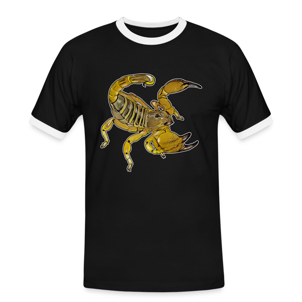 Männer Kontrast-T-Shirt Scorpio maurus palmatus - Schwarz/Weiß