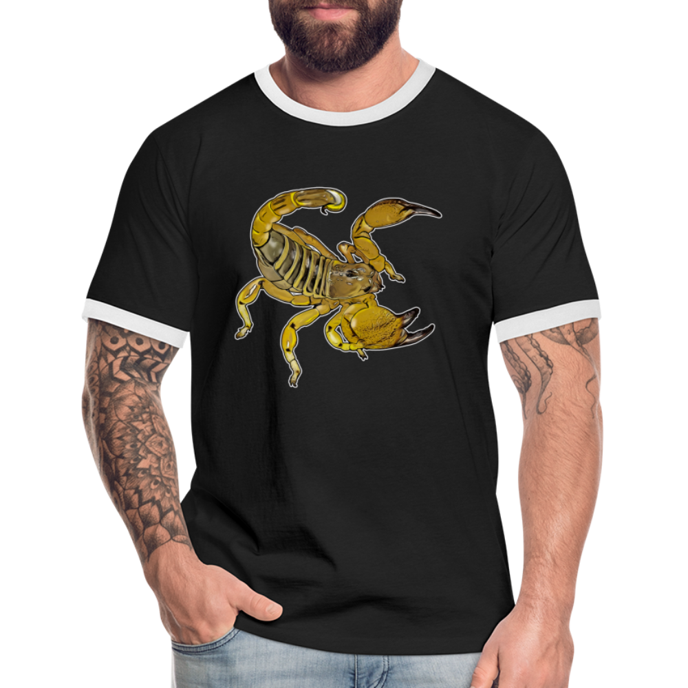 Männer Kontrast-T-Shirt Scorpio maurus palmatus - Schwarz/Weiß