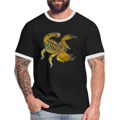 Männer Kontrast-T-Shirt Scorpio maurus palmatus - Schwarz/Weiß