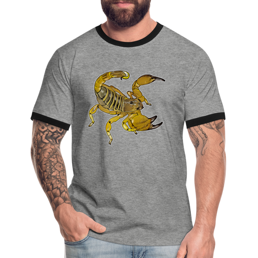 Männer Kontrast-T-Shirt Scorpio maurus palmatus - Grau meliert/Schwarz