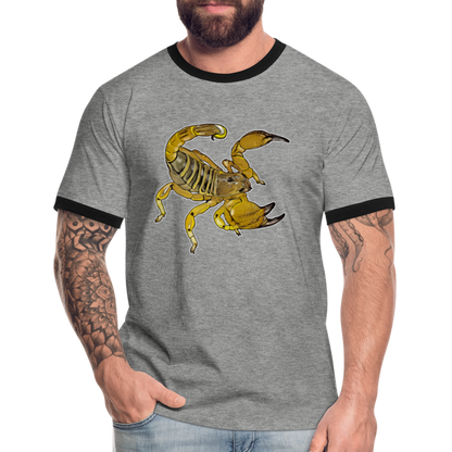Männer Kontrast-T-Shirt Scorpio maurus palmatus - Grau meliert/Schwarz