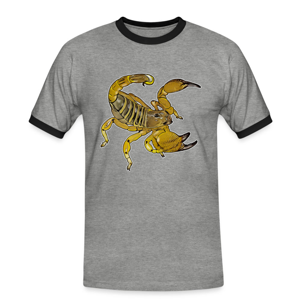 Männer Kontrast-T-Shirt Scorpio maurus palmatus - Grau meliert/Schwarz
