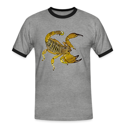 Männer Kontrast-T-Shirt Scorpio maurus palmatus - Grau meliert/Schwarz