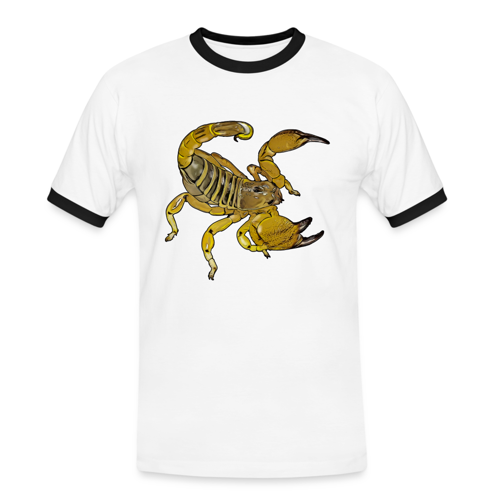 Männer Kontrast-T-Shirt Scorpio maurus palmatus - Weiß/Schwarz