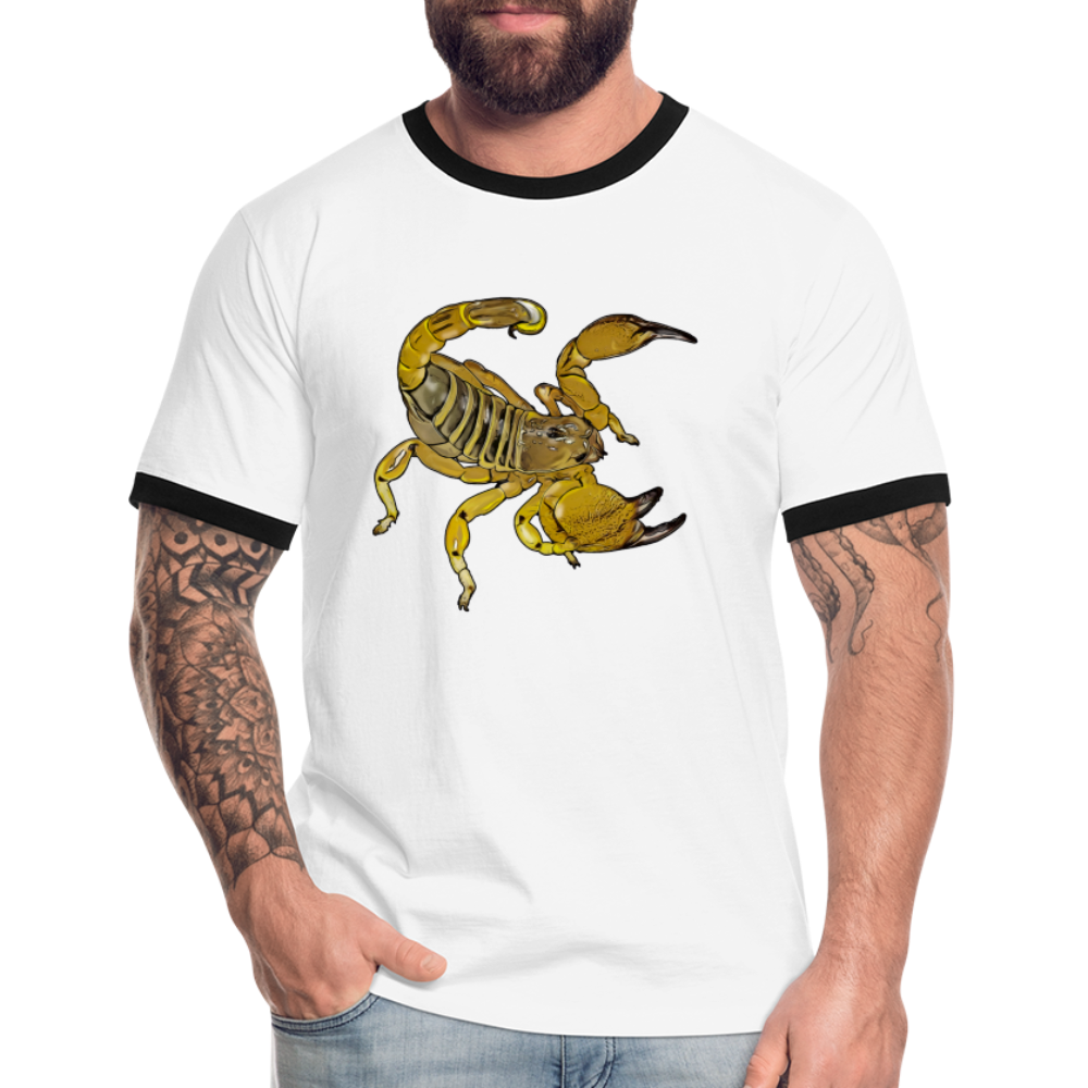 Männer Kontrast-T-Shirt Scorpio maurus palmatus - Weiß/Schwarz