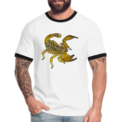 Männer Kontrast-T-Shirt Scorpio maurus palmatus - Weiß/Schwarz