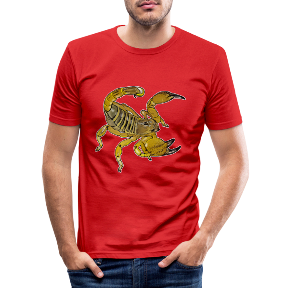 Männer Slim Fit T-Shirt Scorpio maurus palmatus - Rot