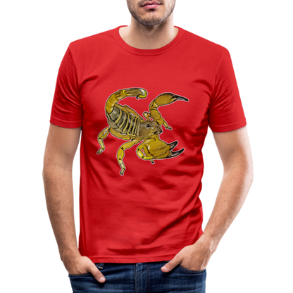 Männer Slim Fit T-Shirt Scorpio maurus palmatus - Rot