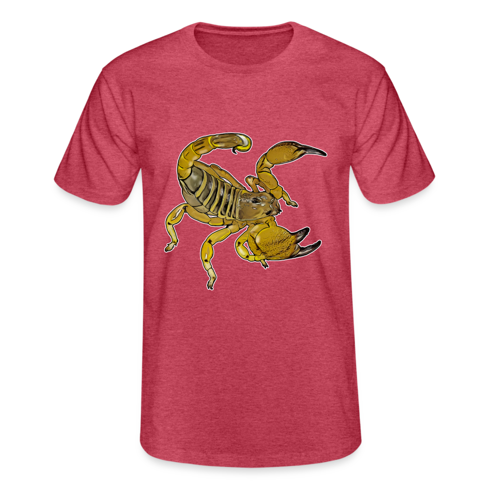 Männer Fruit of the Loom T-Shirt Scorpio maurus palmatus - Rot meliert