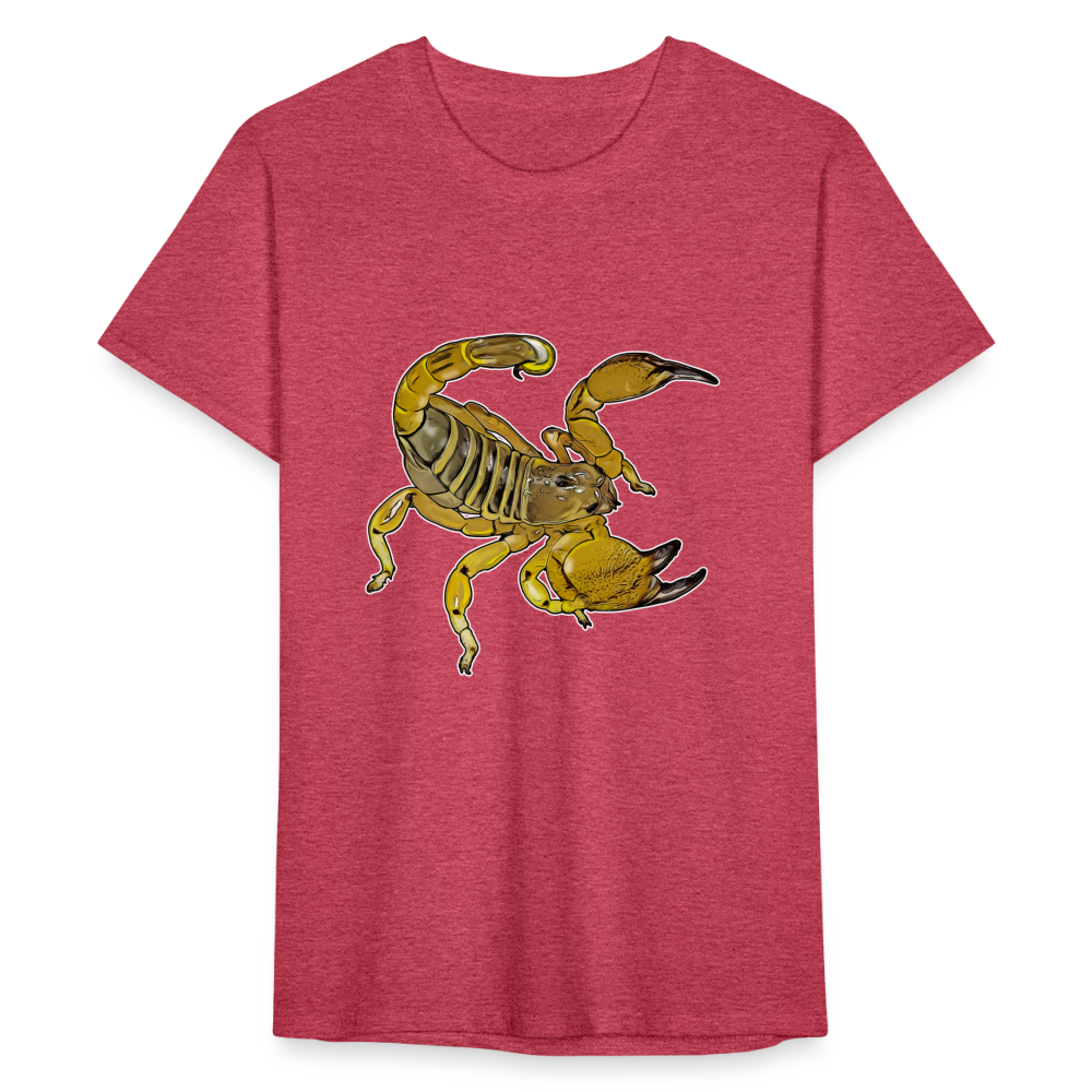 Männer Fruit of the Loom T-Shirt Scorpio maurus palmatus - Rot meliert