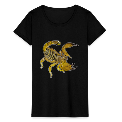 Frauen Fruit of the Loom T-Shirt Scorpio maurus palmatus - Schwarz