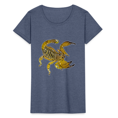 Frauen Fruit of the Loom T-Shirt Scorpio maurus palmatus - Navy meliert