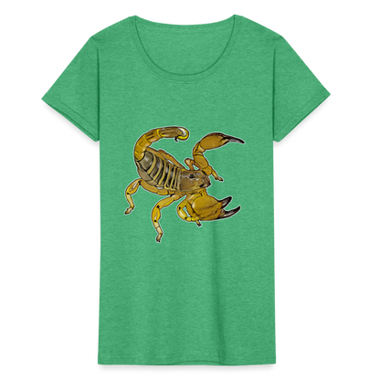 Frauen Fruit of the Loom T-Shirt Scorpio maurus palmatus - Grün meliert
