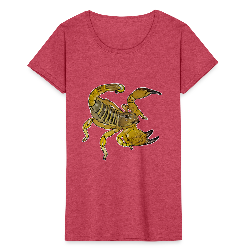 Frauen Fruit of the Loom T-Shirt Scorpio maurus palmatus - Rot meliert