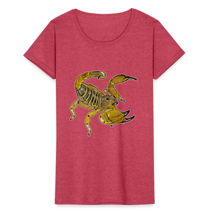 Frauen Fruit of the Loom T-Shirt Scorpio maurus palmatus - Rot meliert