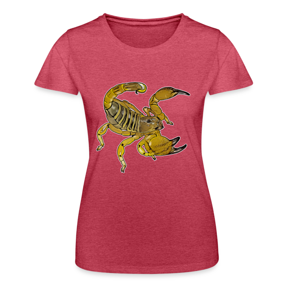 Frauen Fruit of the Loom T-Shirt Scorpio maurus palmatus - Rot meliert