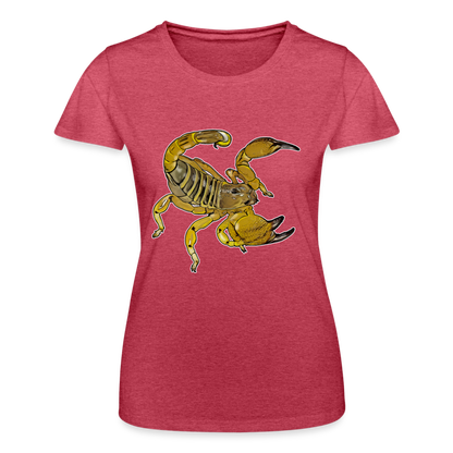 Frauen Fruit of the Loom T-Shirt Scorpio maurus palmatus - Rot meliert