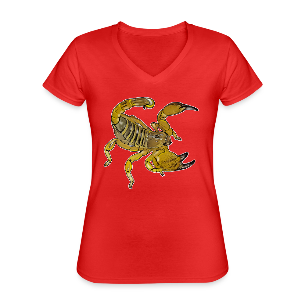 Frauen-T-Shirt mit V-Ausschnitt Scorpio maurus palmatus - Rot
