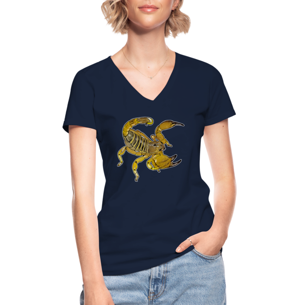 Frauen-T-Shirt mit V-Ausschnitt Scorpio maurus palmatus - Navy