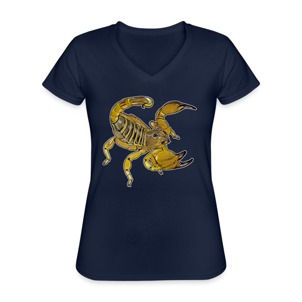 Frauen-T-Shirt mit V-Ausschnitt Scorpio maurus palmatus - Navy