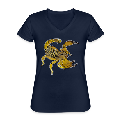 Frauen-T-Shirt mit V-Ausschnitt Scorpio maurus palmatus - Navy