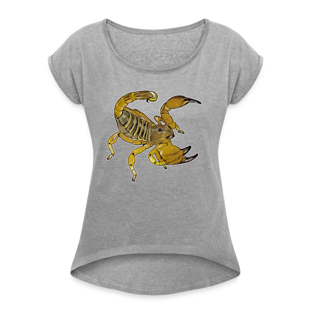 Frauen T-Shirt mit gerollten Ärmeln Scorpio maurus palmatus - Grau meliert