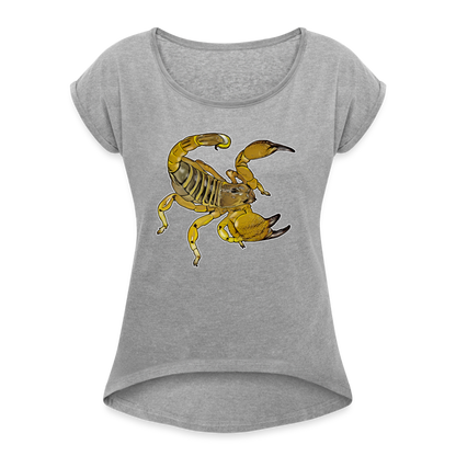Frauen T-Shirt mit gerollten Ärmeln Scorpio maurus palmatus - Grau meliert