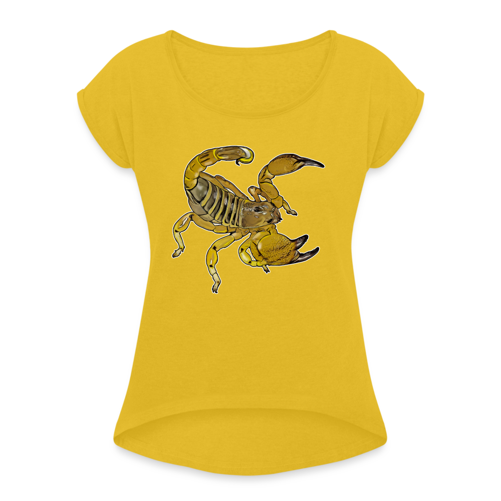 Frauen T-Shirt mit gerollten Ärmeln Scorpio maurus palmatus - Senfgelb