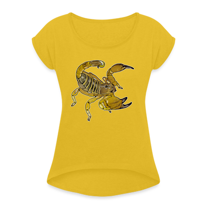 Frauen T-Shirt mit gerollten Ärmeln Scorpio maurus palmatus - Senfgelb
