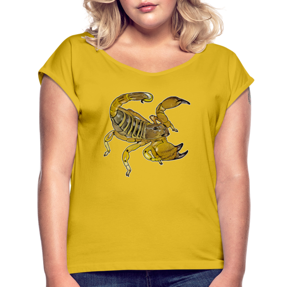 Frauen T-Shirt mit gerollten Ärmeln Scorpio maurus palmatus - Senfgelb