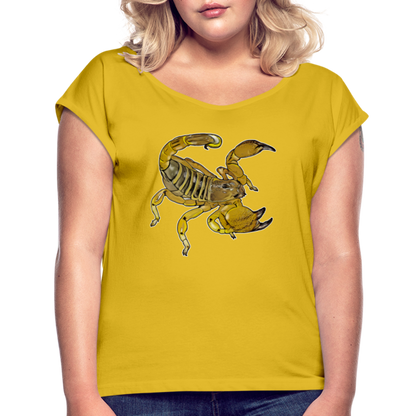 Frauen T-Shirt mit gerollten Ärmeln Scorpio maurus palmatus - Senfgelb