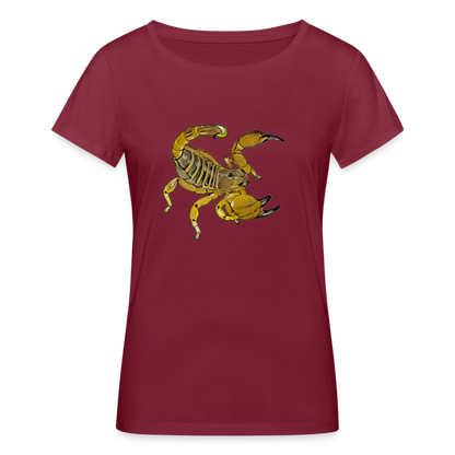 Frauen Stanley & Stella Bio-T-Shirt Scorpio maurus palmatus - Burgunderrot