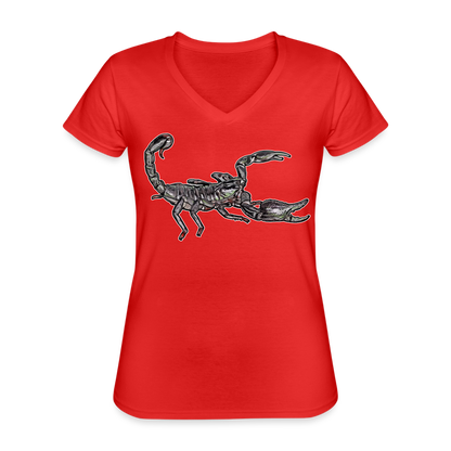 Frauen-T-Shirt mit V-Ausschnitt Heterometrus silenus - Rot