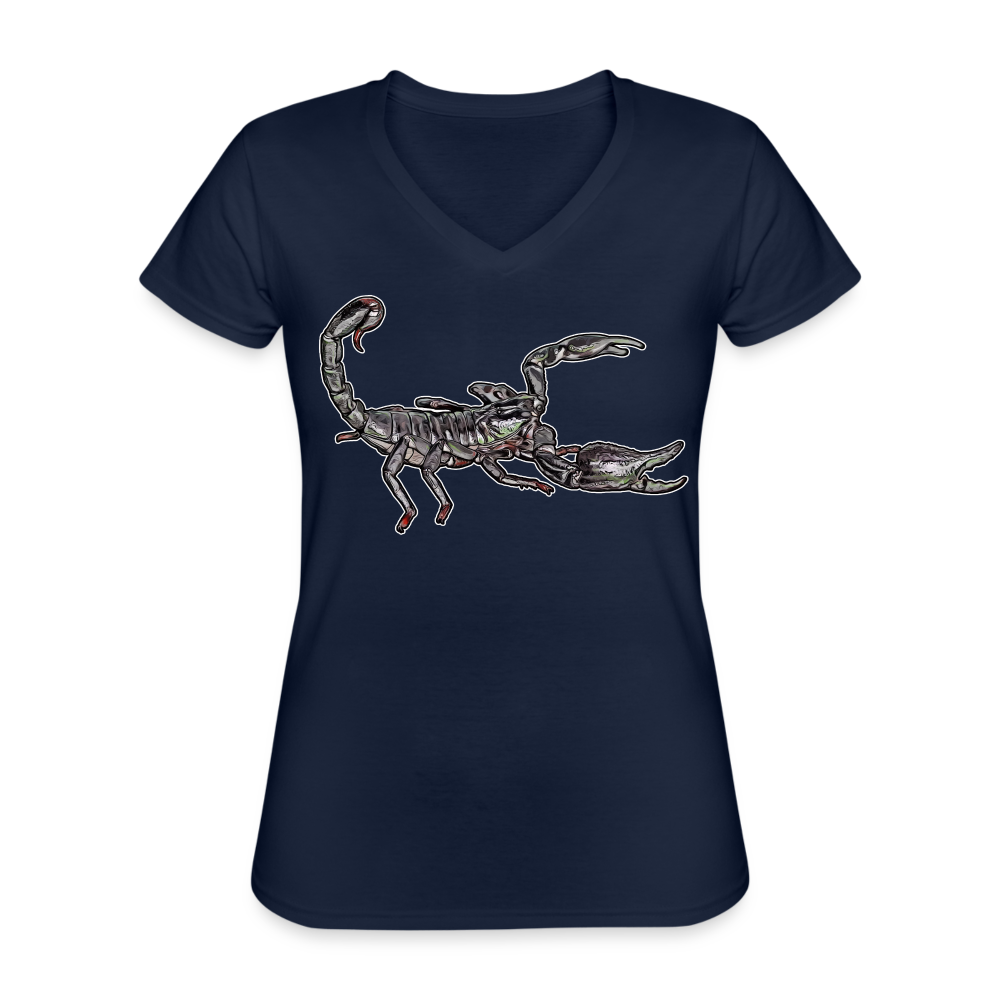 Frauen-T-Shirt mit V-Ausschnitt Heterometrus silenus - Navy