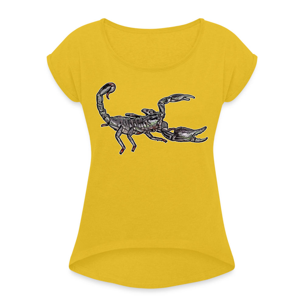 Frauen T-Shirt mit gerollten Ärmeln Heterometrus silenus - Senfgelb