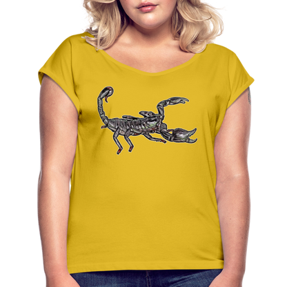 Frauen T-Shirt mit gerollten Ärmeln Heterometrus silenus - Senfgelb
