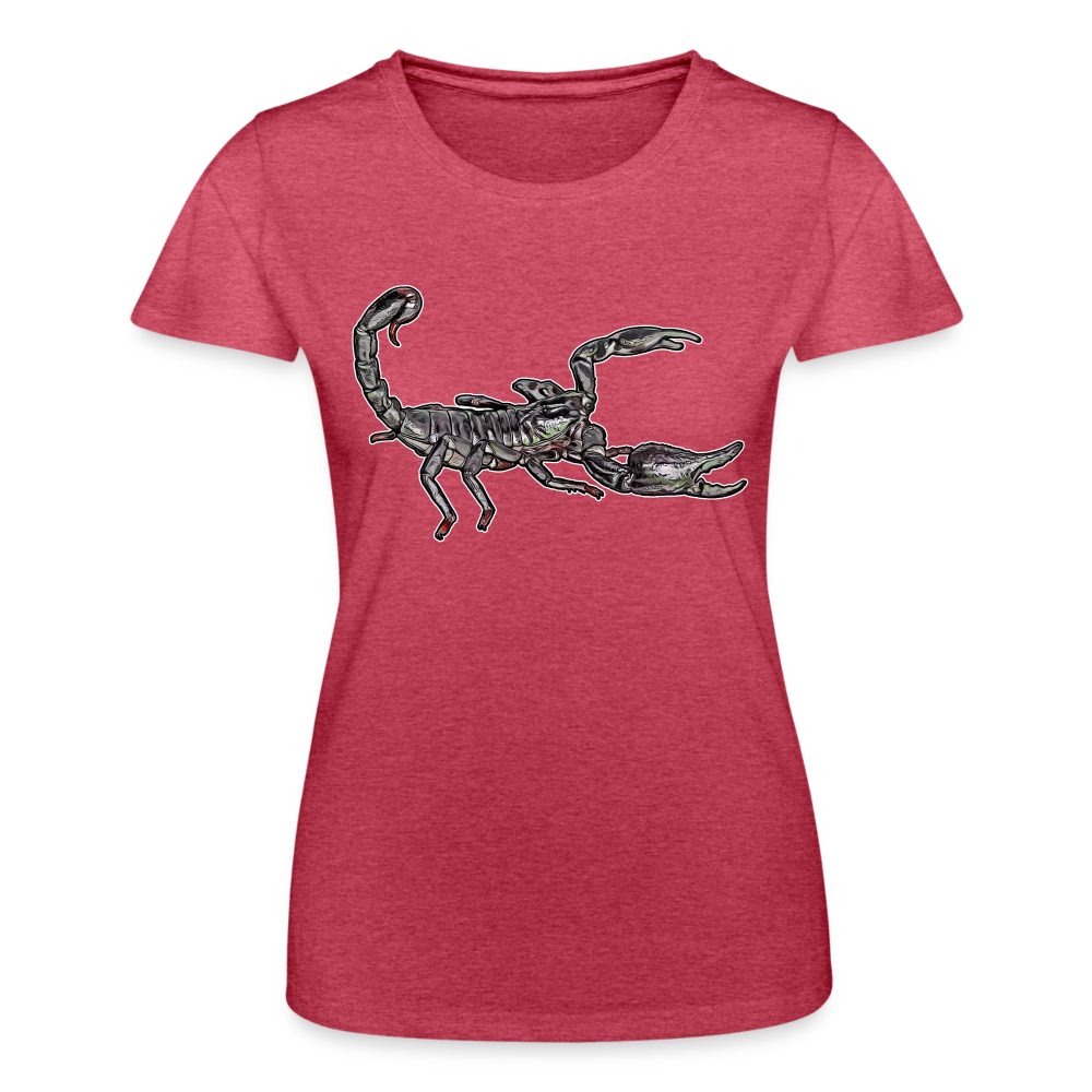 Frauen Fruit of the Loom T-Shirt Heterometrus silenus - Rot meliert