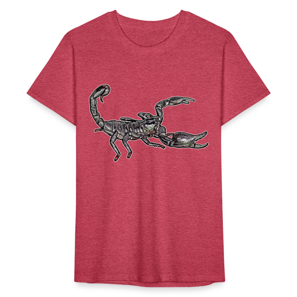 Männer Fruit of the Loom T-Shirt Heterometrus silenus - Rot meliert