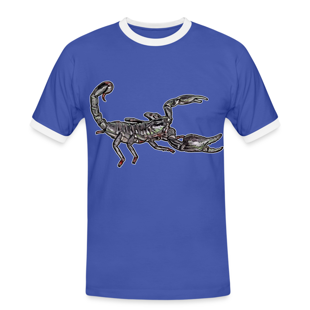 Männer Kontrast-T-Shirt Heterometrus silenus - Blau/Weiß