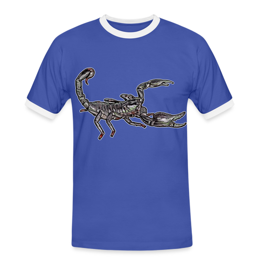 Männer Kontrast-T-Shirt Heterometrus silenus - Blau/Weiß